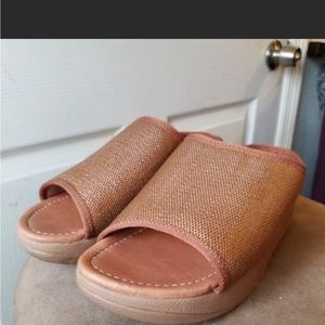 FitFlop Imogen Weave-like raffia Slides Sandals 7